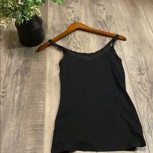 Black tank with lace detail